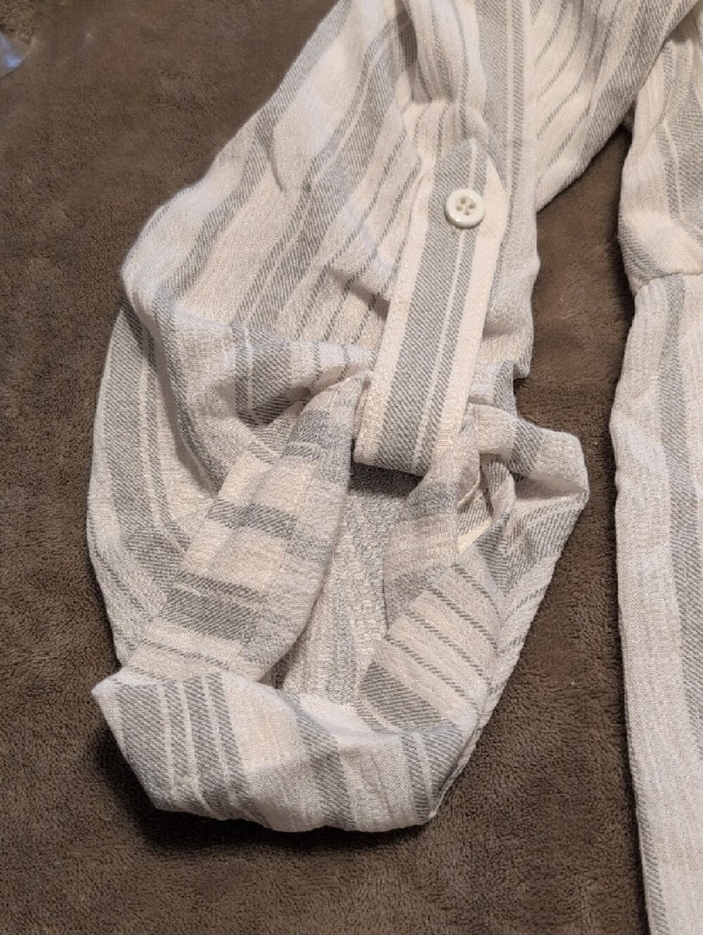 Torrid Linen Feel Hooded Striped Cover Up Size 00 (10) - Picture 2 of 3
